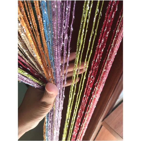 1x2 M Door String Curtain Rare Flat Thread Fringe Panel Room Divider Cute Strip - Picture 1 of 5